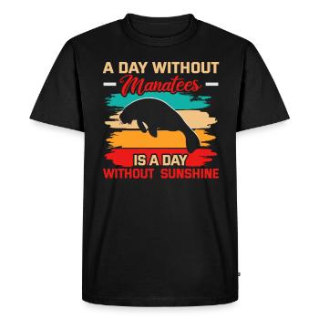 Cold Nose Warm Heart Manatee Chubby Manatee - Men's Premium Organic T-Shirt - black - Front - Nico (187cm)
