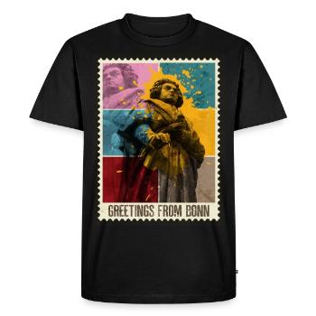 Bonn Allemagne City Skyline Stamp Coloré - T-shirt Premium bio Homme - noir - Devant - Nico (187cm)