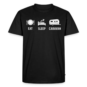 Caravan eat sleep caravanning camping t-shirt - Men's Premium Organic T-Shirt - black - Front - Nico (187cm)