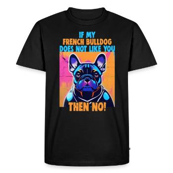 Chiens Français Bulldog Amateurs de chiens - T-shirt Premium bio Homme - noir - Devant - Nico (187cm)