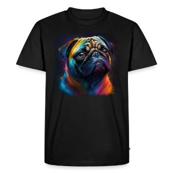 Dog Saying Pug Design for Dog Lovers - Men's Premium Organic T-Shirt - black - Front - Nico (187cm)