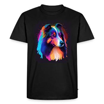 Collie Dog Saying Collie Design - Men's Premium Organic T-Shirt - black - Front - Nico (187cm)