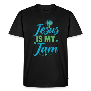 Citations chrétiennes Dessins pour les chrétiens croyants - T-shirt Premium bio Homme - noir - Devant - Nico (187cm)