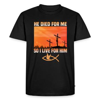 Citations chrétiennes Dessins pour les chrétiens croyants - T-shirt Premium bio Homme - noir - Devant - Nico (187cm)