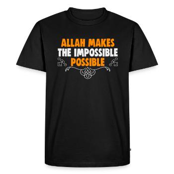 Le verset du Coran cite des textes musulmans du Ramadan - T-shirt Premium bio Homme - noir - Devant - Nico (187cm)