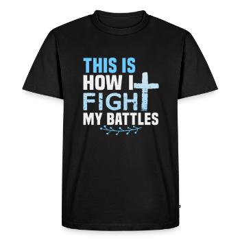 Citations chrétiennes Dessins pour les chrétiens croyants - T-shirt Premium bio Homme - noir - Devant - Nico (187cm)