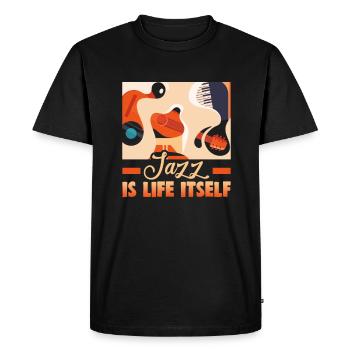 Jazz Music Orchestra Musicians - Men's Premium Organic T-Shirt - black - Front - Nico (187cm)