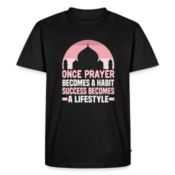 Le verset du Coran cite des textes musulmans du Ramadan - T-shirt Premium bio Homme - noir - Devant - Nico (187cm)