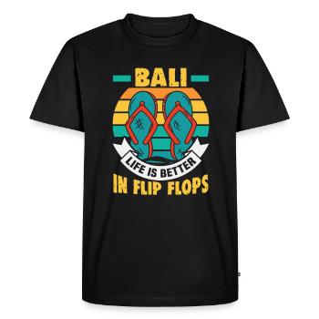 Bali Indonésie vacances à la plage au bord de la mer - T-shirt Premium bio Homme - noir - Devant - Nico (187cm)