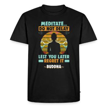 Méditation bouddhiste Bouddhisme Zen Bouddha Bouddhisme et Yoga - T-shirt Premium bio Homme - noir - Devant - Nico (187cm)