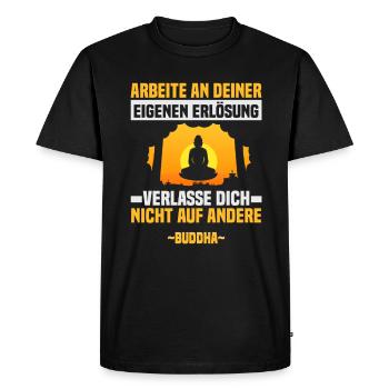 Méditation bouddhiste Bouddhisme Zen Bouddha Bouddhisme et Yoga - T-shirt Premium bio Homme - noir - Devant - Nico (187cm)