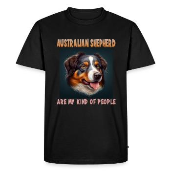 Chiens Berger australien amoureux des chiens Aussie - T-shirt Premium bio Homme - noir - Devant - Nico (187cm)