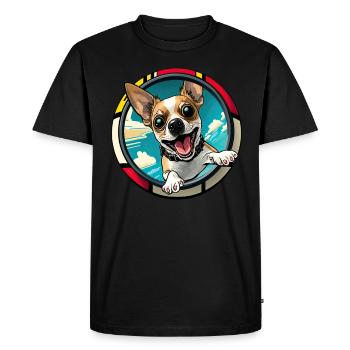 Dog Cartoon Chihuahua Design for Dog Lovers - Men's Premium Organic T-Shirt - black - Front - Nico (187cm)