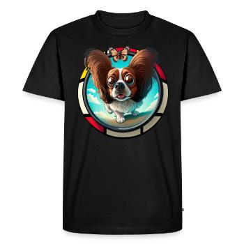 Dog Saying Papillon Design for Dog Lovers - Men's Premium Organic T-Shirt - black - Front - Nico (187cm)