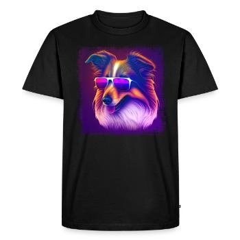 Collie Dogs Cartoon Collie Design - Men's Premium Organic T-Shirt - black - Front - Nico (187cm)