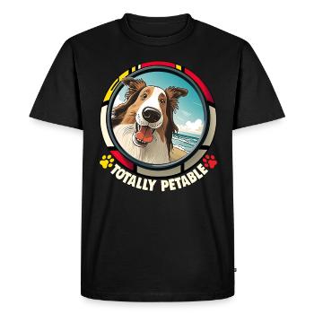 Collie Dogs Cartoon Collie Design - Men's Premium Organic T-Shirt - black - Front - Nico (187cm)