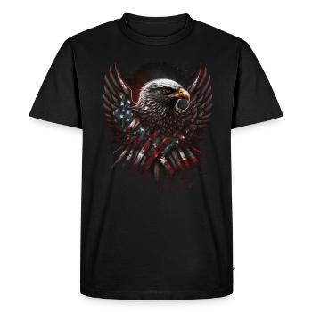 American Patriotic USA Design - Men's Premium Organic T-Shirt - black - Front - Nico (187cm)