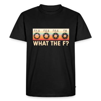 Photographie Qu’est-ce que le F? Photographe - T-shirt Premium bio Homme - noir - Devant - Nico (187cm)