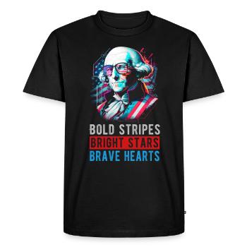 American Patriotic USA Design - Men's Premium Organic T-Shirt - black - Front - Nico (187cm)