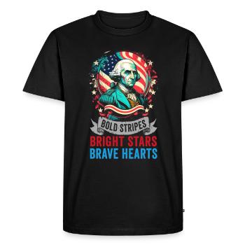 American Patriotic USA Design - Men's Premium Organic T-Shirt - black - Front - Nico (187cm)