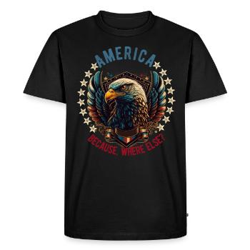 American Patriotic USA Design - Men's Premium Organic T-Shirt - black - Front - Nico (187cm)