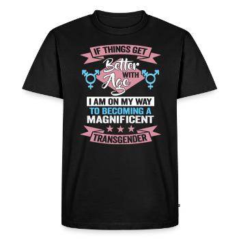 Journée de la fierté transgenre bisexuelle LGBT - T-shirt Premium bio Homme - noir - Devant - Nico (187cm)