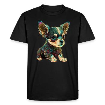 Dog Cartoon Chihuahua Design for Dog Lovers - Men's Premium Organic T-Shirt - black - Front - Nico (187cm)