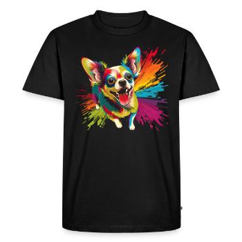 Dog Cartoon Chihuahua Design for Dog Lovers - Men's Premium Organic T-Shirt - black - Front - Nico (187cm)