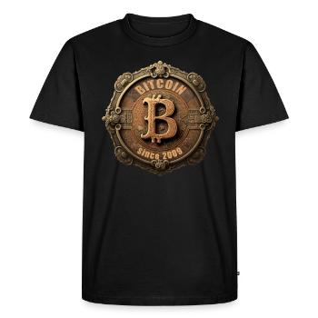 Bitcoin Design for BTC Fans - Men's Premium Organic T-Shirt - black - Front - Nico (187cm)