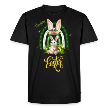 Funny design Easter Bunny magic happy easter - Men's Premium Organic T-Shirt - black - Front - Nico (187cm)