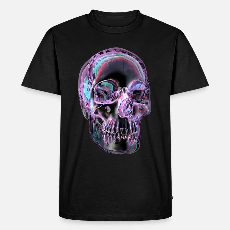 Skull - Männer Premium Bio T-Shirt - Schwarz