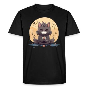 Adorable cat t-shirt gift, cat owners t-shirt - Men's Premium Organic T-Shirt - black - Front - Nico (187cm)