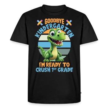 Écolier pour l’inscription à l’école Au revoir Maternelle - T-shirt Premium bio Homme - noir - Devant - Nico (187cm)