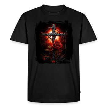 Gothic Cross Goths Design Victorian - Men's Premium Organic T-Shirt - black - Front - Nico (187cm)