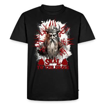 Made by odin Viking culture - Men's Premium Organic T-Shirt - black - Front - Nico (187cm)