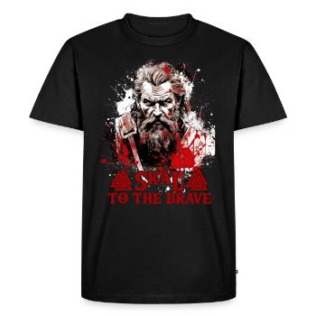 Skal to the brave Viking culture - Men's Premium Organic T-Shirt - black - Front - Nico (187cm)