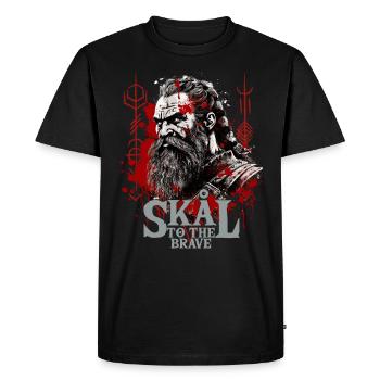 Skal to the brave Viking culture - Men's Premium Organic T-Shirt - black - Front - Nico (187cm)