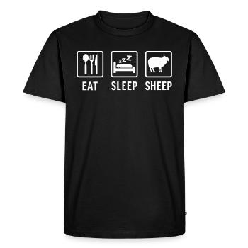 eat sleep sheep - Men's Premium Organic T-Shirt - black - Front - Nico (187cm)