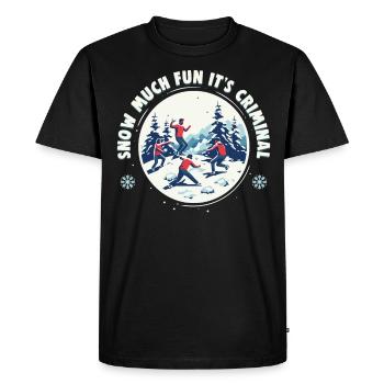 Snowball Fight Crew - Snow much fun it’s criminal - T-shirt Premium bio Homme - noir - Devant - Nico (187cm)
