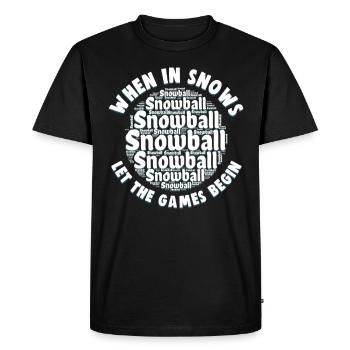 Schneeballschlacht - Quand il neige, laissez les jeux - T-shirt Premium bio Homme - noir - Devant - Nico (187cm)