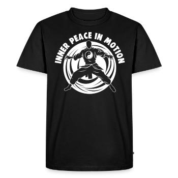 Tai Chi Design Inner Peace in Motion Taijiquan - Men's Premium Organic T-Shirt - black - Front - Nico (187cm)
