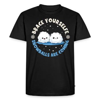 Schneeballschlacht - Préparez-vous les boules de neige sont - T-shirt Premium bio Homme - noir - Devant - Nico (187cm)