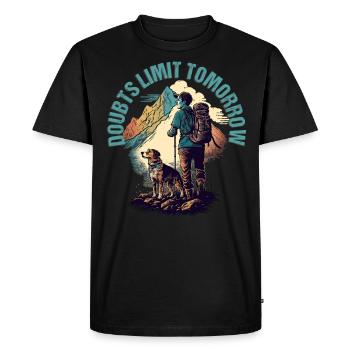 Randonneur avec conception de chien pour les alpinistes - T-shirt Premium bio Homme - noir - Devant - Nico (187cm)