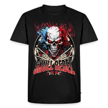 Skull Skull Skeleton Motorcycle Biker Gang - Men's Premium Organic T-Shirt - black - Front - Nico (187cm)