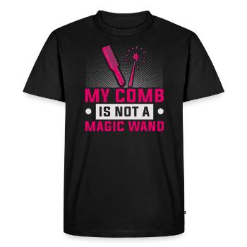 hairdresser, barber, hairdresser, hair salon - Men's Premium Organic T-Shirt - black - Front - Nico (187cm)