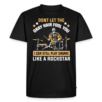 Batteur dans un groupe | Batteur, Musicien - T-shirt Premium bio Homme - noir - Devant - Nico (187cm)