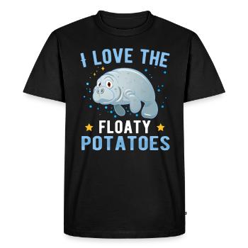 I love the floaty potatoes Sweet Ocean Manatee - Men's Premium Organic T-Shirt - black - Front - Nico (187cm)