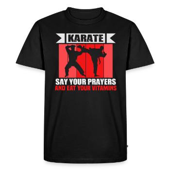 Karaté Arts martiaux Entraîneur de karaté Combattant de karaté - T-shirt Premium bio Homme - noir - Devant - Nico (187cm)