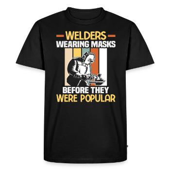 Soudeur Dire Design pour les métallurgistes - T-shirt Premium bio Homme - noir - Devant - Nico (187cm)