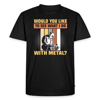 Soudeur Dire Design pour les métallurgistes - T-shirt Premium bio Homme - noir - Devant - Nico (187cm)